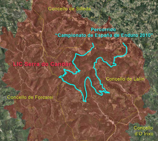 Percorrido da proba de enduro en Lalín (fonte: Adega)