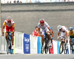 Samuel Sánchez, no sprint final en Beixín