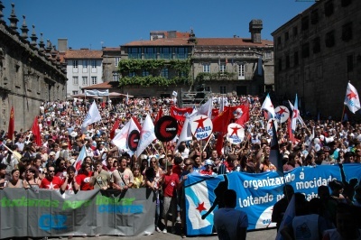 Praza da Quintana, onde se manifestaron uns 20 mil nacionalistas, segundo a organización